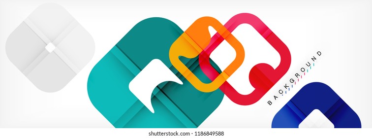 Fondo geométrico cuadrado, plantilla multicolor para presentación de negocios o tecnología o diseño de portada de folletos web, fondo de pantalla vectorial.