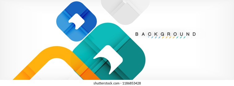 Square geometric background, multicolored template for business or technology presentation or web brochure cover layout, vector wallpaper.