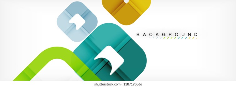 Square geometric background, multicolored template for business or technology presentation or web brochure cover layout, vector wallpaper.