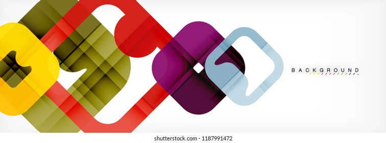 Square geometric background, multicolored template for business or technology presentation or web brochure cover layout, vector wallpaper.