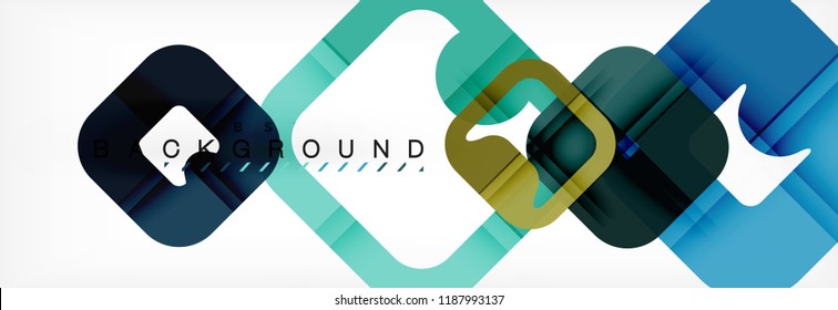 Square geometric background, multicolored template for business or technology presentation or web brochure cover layout, vector wallpaper.