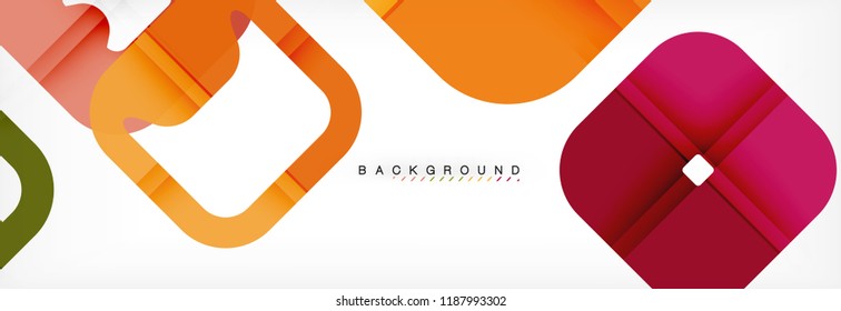 Square geometric background, multicolored template for business or technology presentation or web brochure cover layout, vector wallpaper.