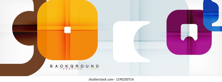 Square geometric background, multicolored template for business or technology presentation or web brochure cover layout, vector wallpaper.