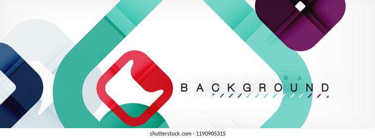 Square geometric background, multicolored template for business or technology presentation or web brochure cover layout, vector wallpaper.
