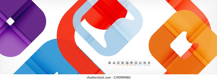 Square geometric background, multicolored template for business or technology presentation or web brochure cover layout, vector wallpaper.