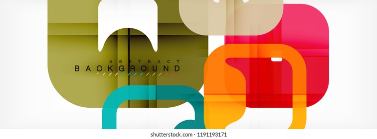 Quadratischer geometrischer Hintergrund, mehrfarbige Vorlage für Geschäfts- oder Technologiepräsentation oder Webbroschürenübersicht, Vektorhintergrund.