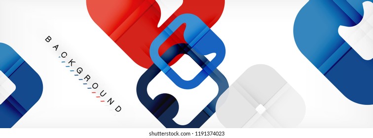 Square geometric background, multicolored template for business or technology presentation or web brochure cover layout, vector wallpaper.