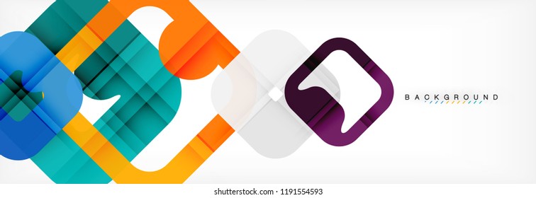 Square geometric background, multicolored template for business or technology presentation or web brochure cover layout, vector wallpaper.