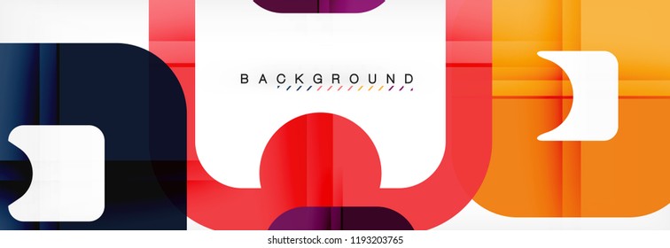 Square geometric background, multicolored template for business or technology presentation or web brochure cover layout, vector wallpaper.