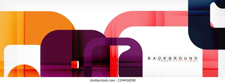 Fondo geométrico cuadrado, plantilla multicolor para presentación de negocios o tecnología o diseño de portada de folletos web, fondo de pantalla vectorial.