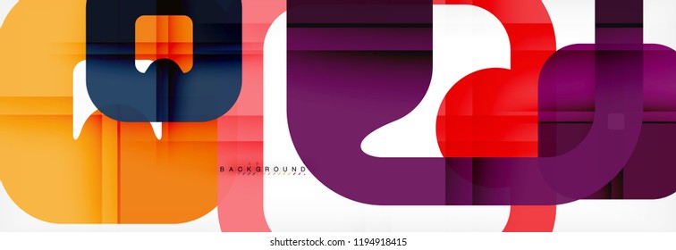 Fondo geométrico cuadrado, plantilla multicolor para presentación de negocios o tecnología o diseño de portada de folletos web, fondo de pantalla vectorial.