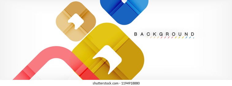 Square geometric background, multicolored template for business or technology presentation or web brochure cover layout, vector wallpaper.