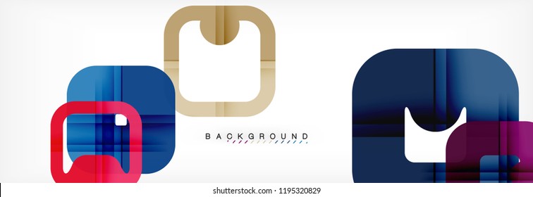 Square geometric background, multicolored template for business or technology presentation or web brochure cover layout, vector wallpaper.
