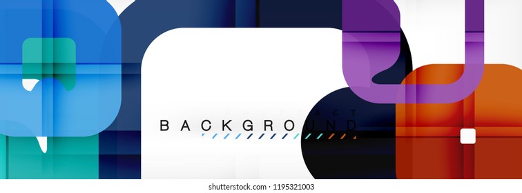 Square geometric background, multicolored template for business or technology presentation or web brochure cover layout, vector wallpaper.