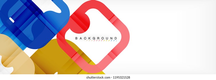 Square geometric background, multicolored template for business or technology presentation or web brochure cover layout, vector wallpaper.