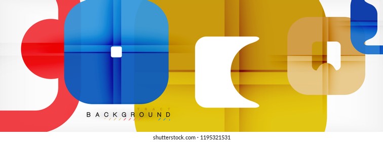 Square geometric background, multicolored template for business or technology presentation or web brochure cover layout, vector wallpaper.