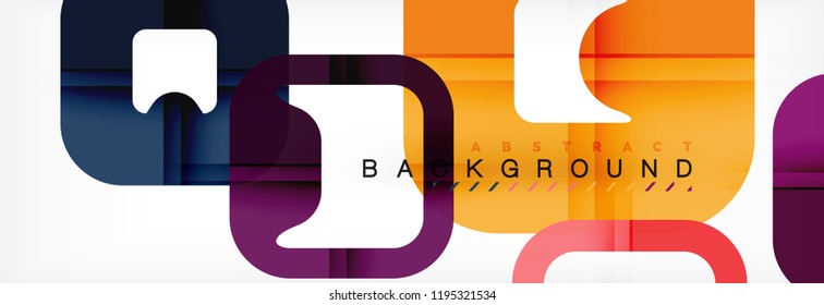 Square geometric background, multicolored template for business or technology presentation or web brochure cover layout, vector wallpaper.