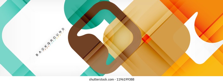 Square geometric background, multicolored template for business or technology presentation or web brochure cover layout, vector wallpaper.