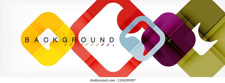 Square geometric background, multicolored template for business or technology presentation or web brochure cover layout, vector wallpaper.