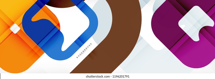 Square geometric background, multicolored template for business or technology presentation or web brochure cover layout, vector wallpaper.