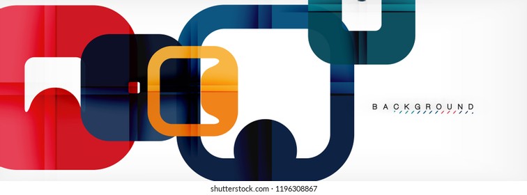 Square geometric background, multicolored template for business or technology presentation or web brochure cover layout, vector wallpaper.