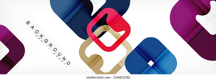 Square geometric background, multicolored template for business or technology presentation or web brochure cover layout, vector wallpaper.