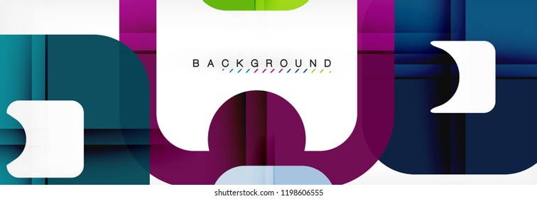 Square geometric background, multicolored template for business or technology presentation or web brochure cover layout, vector wallpaper.