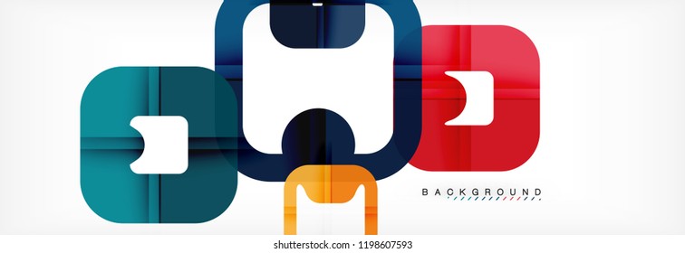 Square geometric background, multicolored template for business or technology presentation or web brochure cover layout, vector wallpaper.