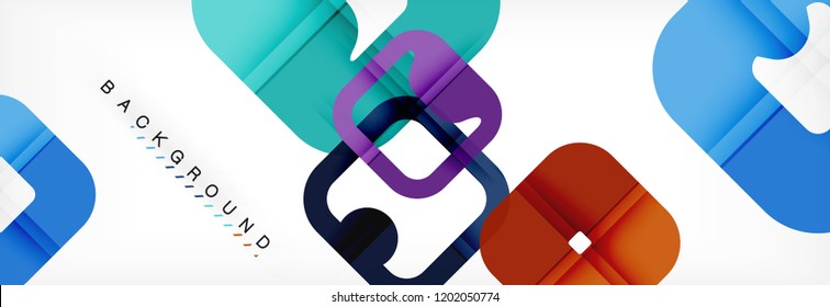 Square geometric background, multicolored template for business or technology presentation or web brochure cover layout, vector wallpaper.