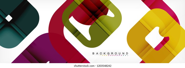 Square geometric background, multicolored template for business or technology presentation or web brochure cover layout, vector wallpaper.