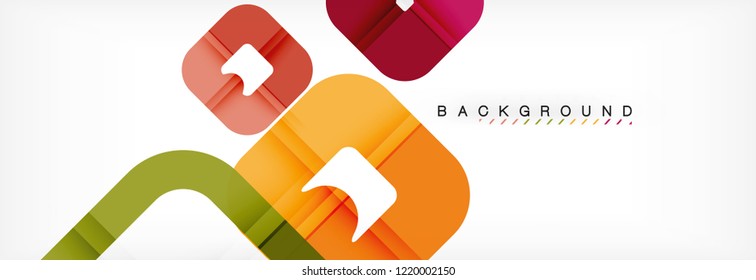Square geometric background, multicolored template for business or technology presentation or web brochure cover layout, vector wallpaper.
