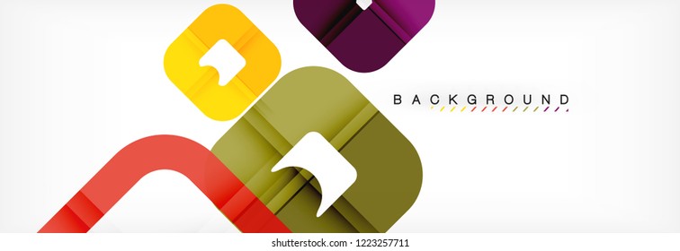 Fondo geométrico cuadrado, plantilla multicolor para presentación de negocios o tecnología o diseño de portada de folletos web, fondo de pantalla vectorial.