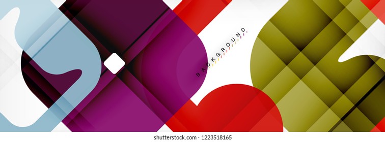 Square geometric background, multicolored template for business or technology presentation or web brochure cover layout, vector wallpaper.