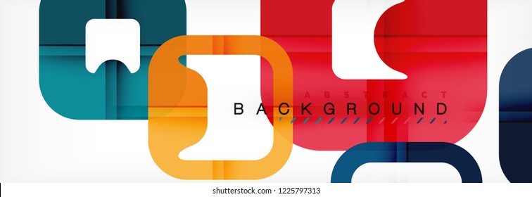 Square geometric background, multicolored template for business or technology presentation or web brochure cover layout, vector wallpaper.