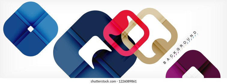 Fondo geométrico cuadrado, plantilla multicolor para presentación de negocios o tecnología o diseño de portada de folletos web, fondo de pantalla vectorial.
