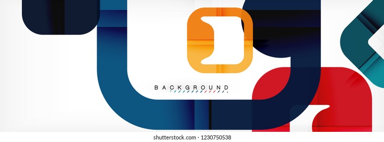 Fondo geométrico cuadrado, plantilla multicolor para presentación de negocios o tecnología o diseño de portada de folletos web, fondo de pantalla vectorial.