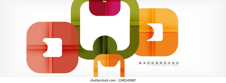 Square geometric background, multicolored template for business or technology presentation or web brochure cover layout, vector wallpaper.