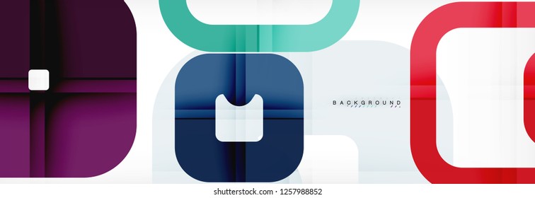 Square geometric background, multicolored template for business or technology presentation or web brochure cover layout, vector wallpaper.