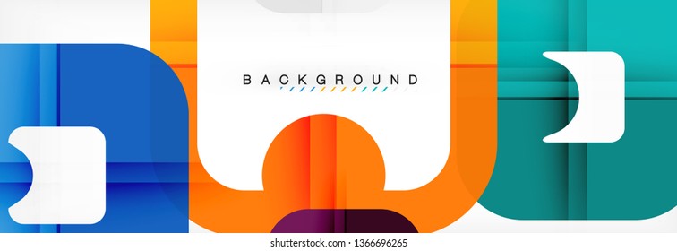 Square geometric background, multicolored template for business or technology presentation or web brochure cover layout, vector wallpaper.