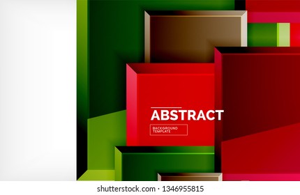 Square geometric background, vector modern template