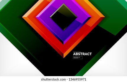 Square geometric background, vector modern template