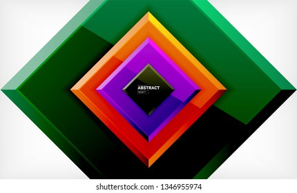 Square geometric background, vector modern template