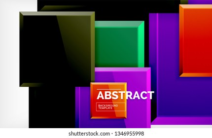 Square geometric background, vector modern template