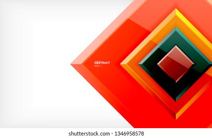 Square geometric background, vector modern template