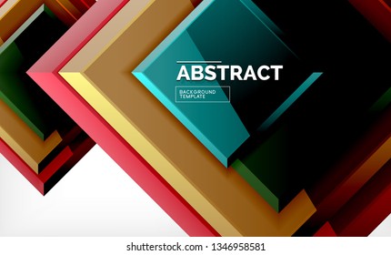 Square geometric background, vector modern template
