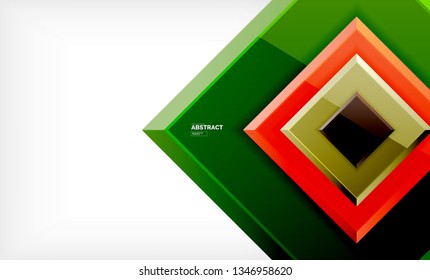 Square geometric background, vector modern template