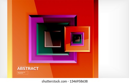 Square geometric background, vector modern template