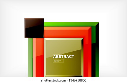 Square geometric background, vector modern template