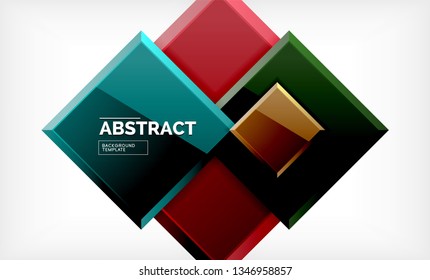 Square geometric background, vector modern template