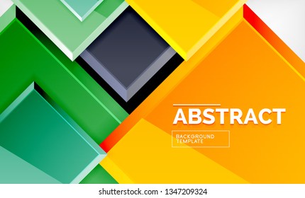 Square geometric background, vector modern template